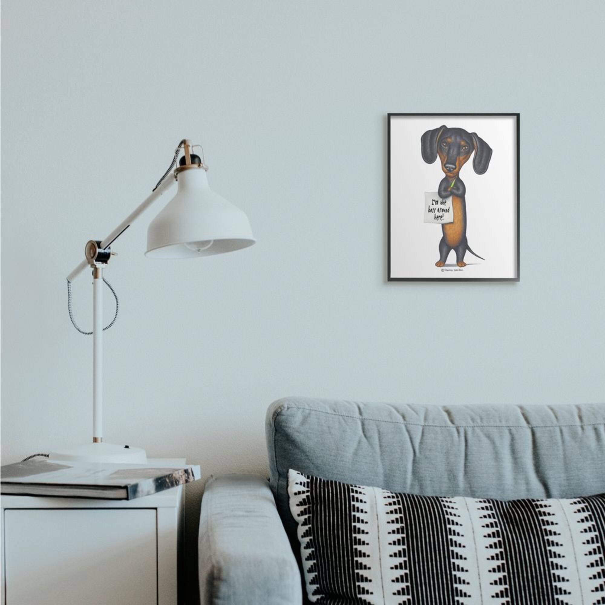Stupell Industries Dachshund 'I'm The Boss' Fun Family Pet Phrase Framed Wall Art